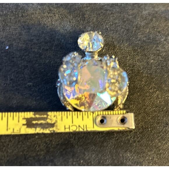 Warner Silver Tone Bee Pin Brooch Aurora Borealis Rhinestones Vintage Estate Bug - Picture 6 of 7